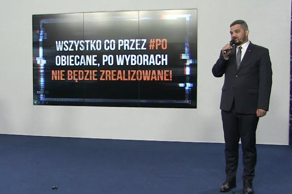 Prawo i Sprawiedliwość pokazało na konferencji prasowej nowy spot wyborczy, którym bije w opozycję.
