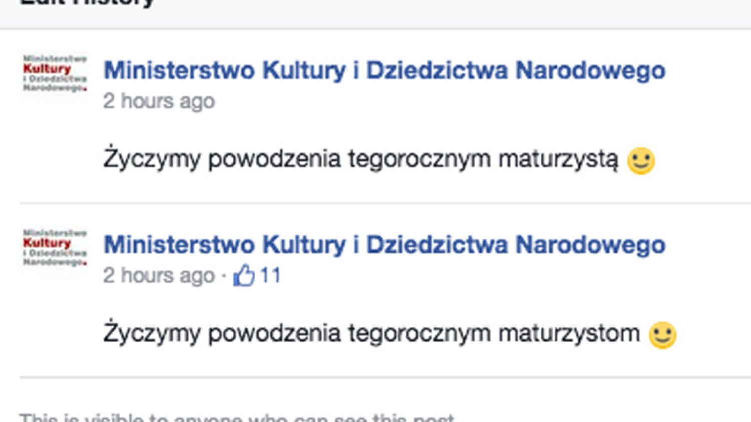 Ministerstwo Kultury i Dziedzictwa Narodowego zaliczyło sporą wpadkę językową. Okazało się, iż w resorcie prof. Piotra Glińskiego nie potrafią odmienić słowa "maturzyści".