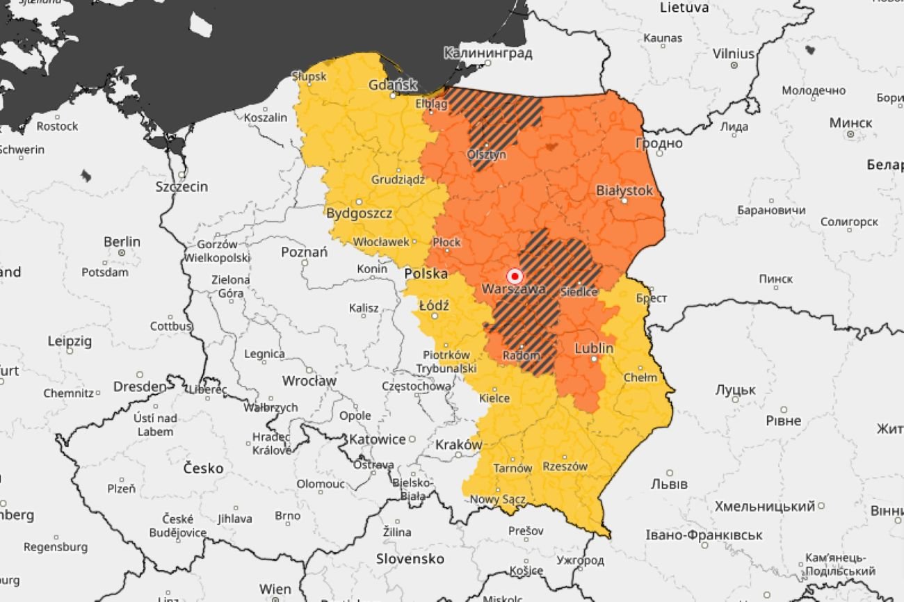 Instytut Meteorologii i Gospodarki Wodnej wydał ostrzeżenia hydro i meteo dla centralnej i wschodniej części Polski.