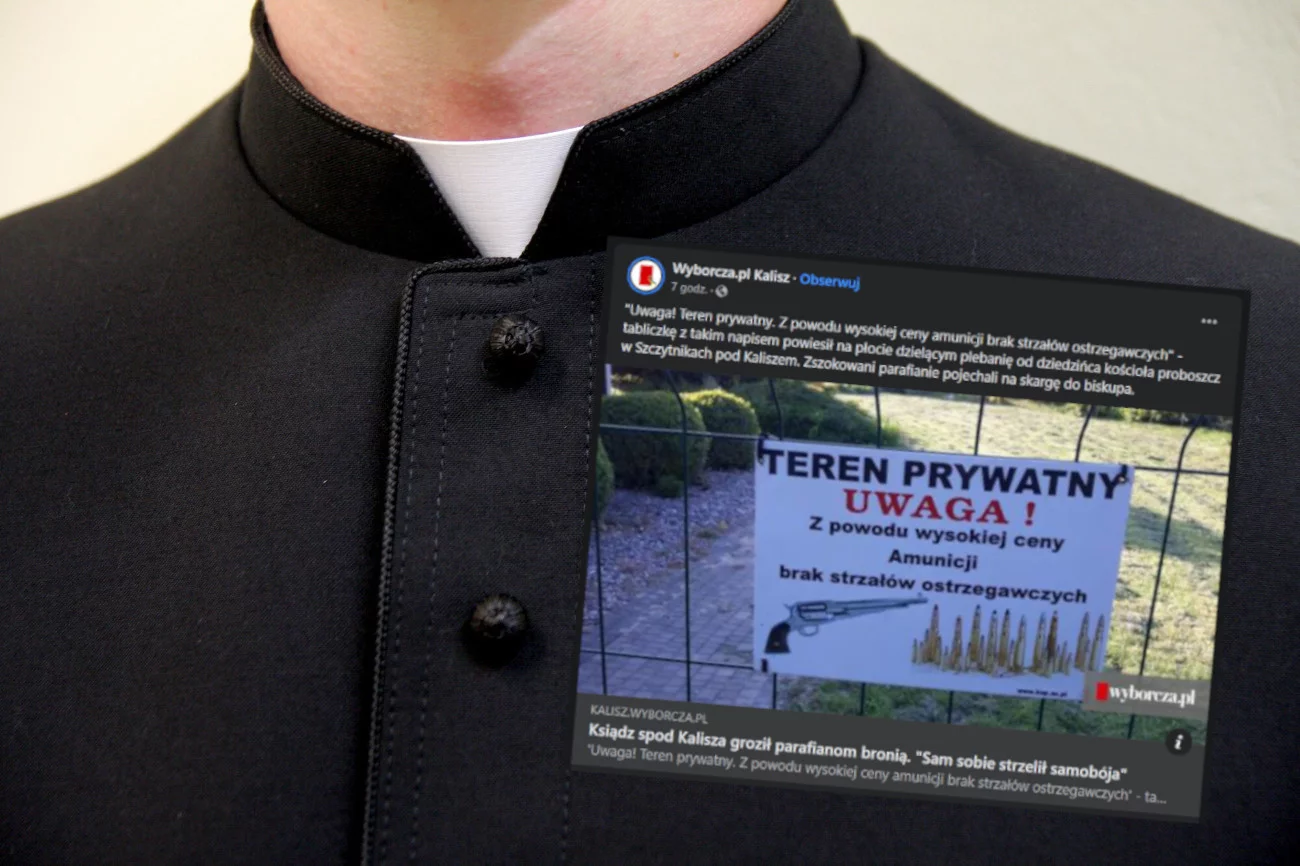 Proboszcz parafii w Szczytnikach wywiesił szokującą tablicę. Groził bronią
