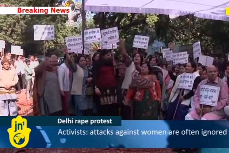 Protesty wywołane przez gwałt na studentce w New Delhi.