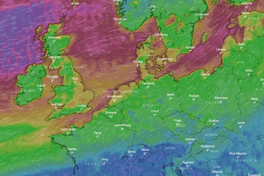 W weekend znad Morza Labradorskiego ma nadejść cyklon Xanthophia. Będzie objawiał się silnymi wiatrami z deszczem.