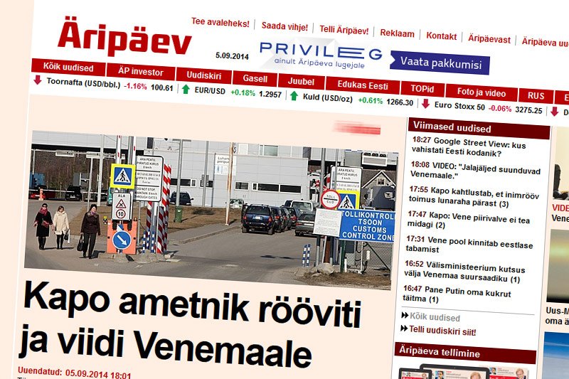 Rosjanie porwali estońskiego oficera kontrwywiadu na estońsko-rosyjskim pograniczu.