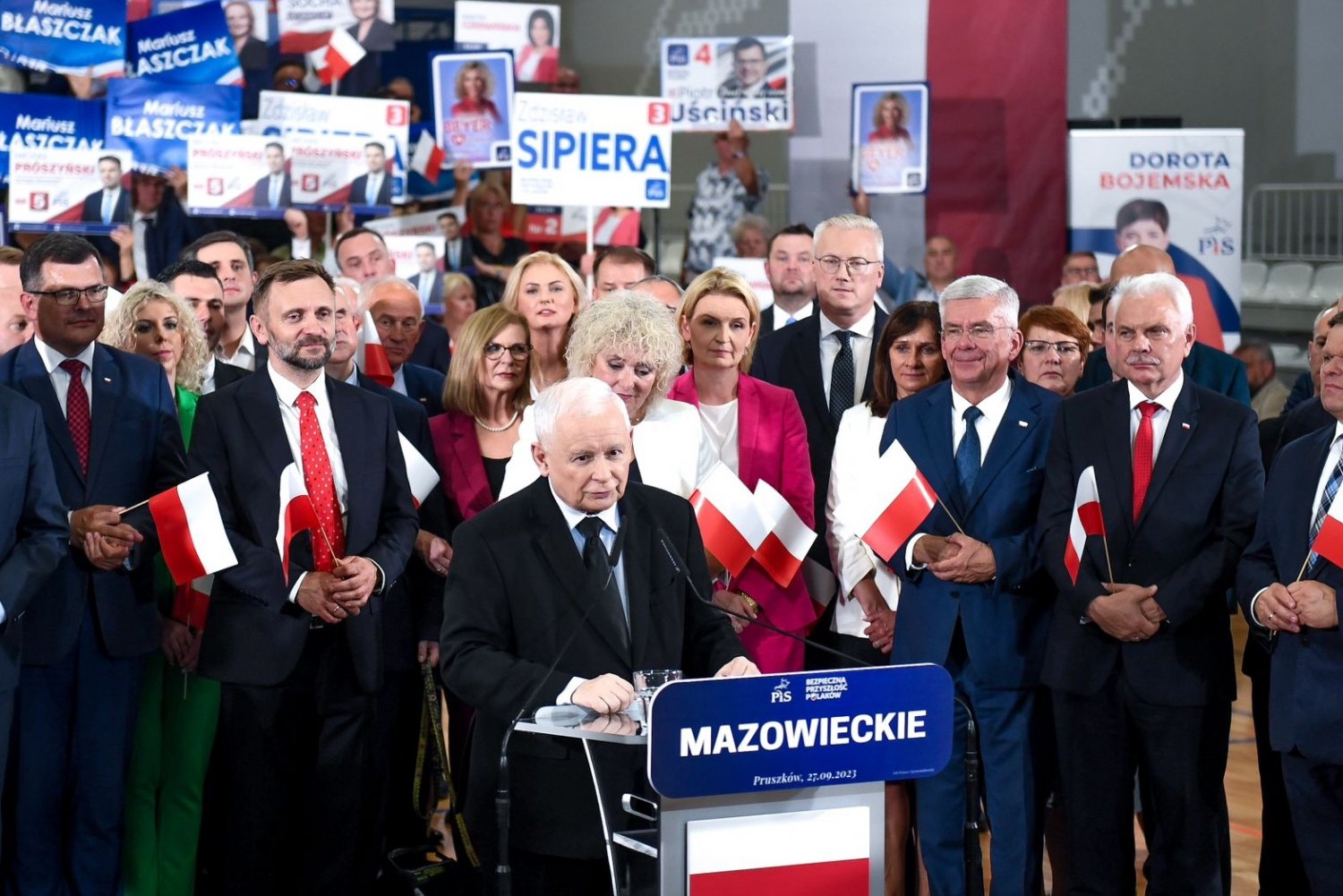 Kaczyński w Pruszkowie. Ujawniono, jak trudno dostać się było na spotkanie.