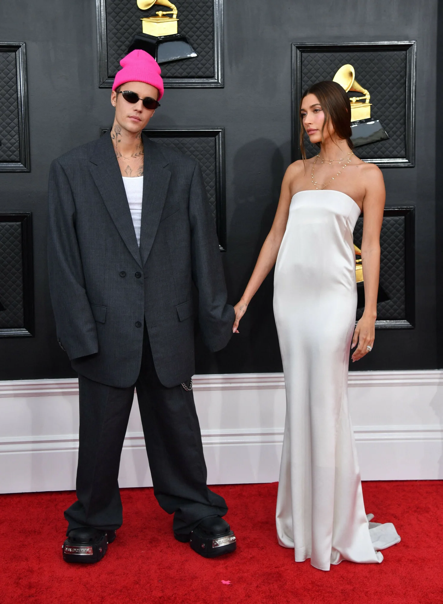 Justin Bieber i Hailey Bieber na Grammy 2022.