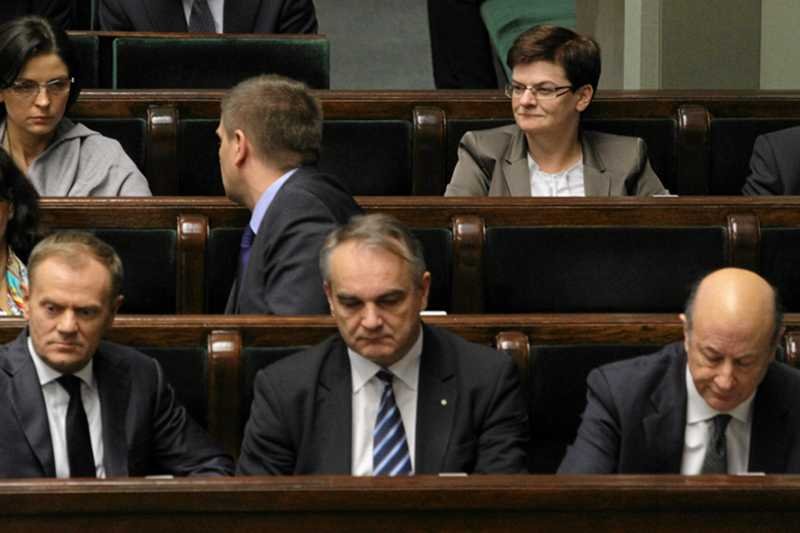 Od lewej: premier Donald Tusk, minister gospodarki Waldemar Pawlak i minister finansów Jacek Rostowski