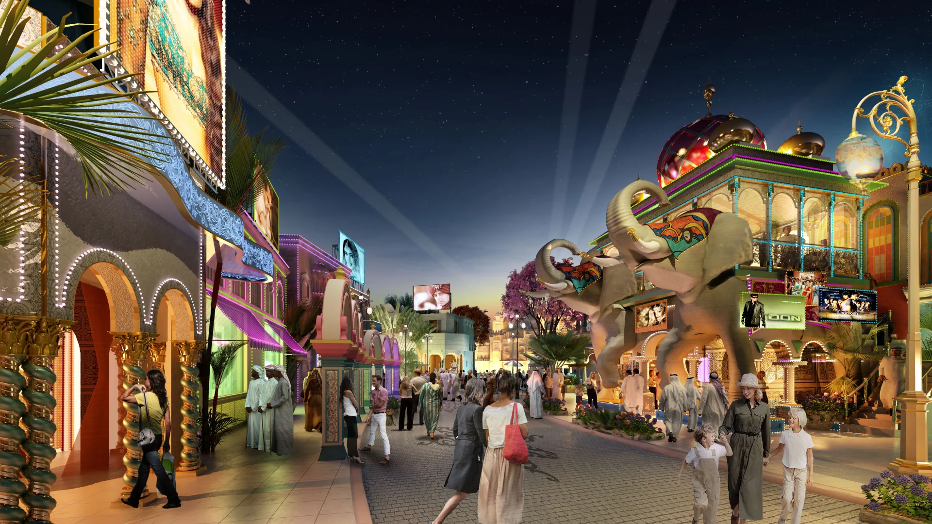 Wizualizacja parku Bollywood, największego komplesku Dubai Parks&Resorts