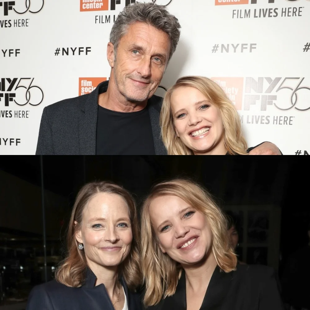 Joanna chętnie pozowała zarówno z reżyserem filmu Pawłem Pawlikowskim oraz gwiazdą kina - Jodie Foster