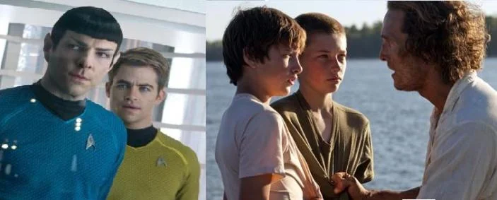 Kadry z "W ciemność. Star Trek" oraz "Uciekiniera"