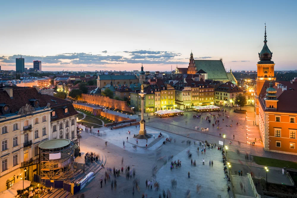 Warszawa wieczorem