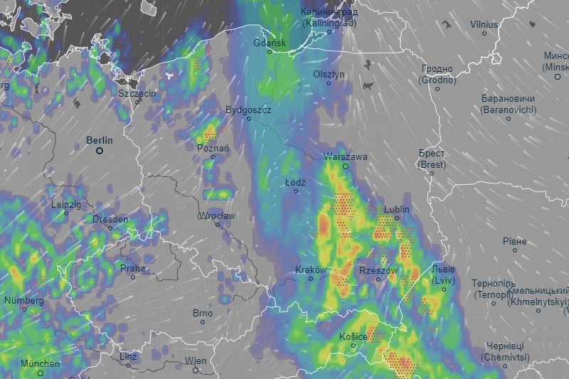 IMGW ostrzega przed burzami z gradem.