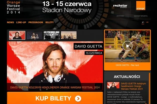 Tegoroczna Orange Warsaw Festival będzie większy i lepszy: potrwa trzy dni i po raz pierwszy artyści zagrają równolegle na dwóch scenach:Orange Stage i Warsaw Stage.