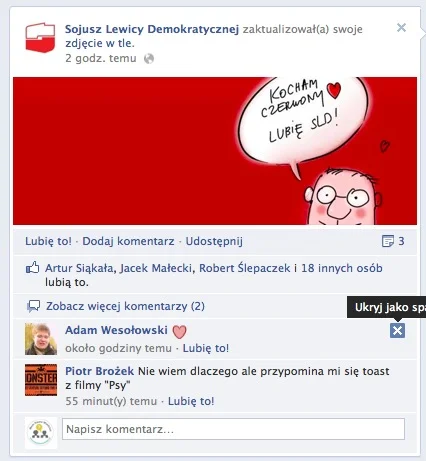 Dlaczego tylko płeć męska lubi SLD pozostaje zagadką.