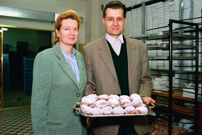 Andrzej Blikle wraz z żoną w 1993 roku.