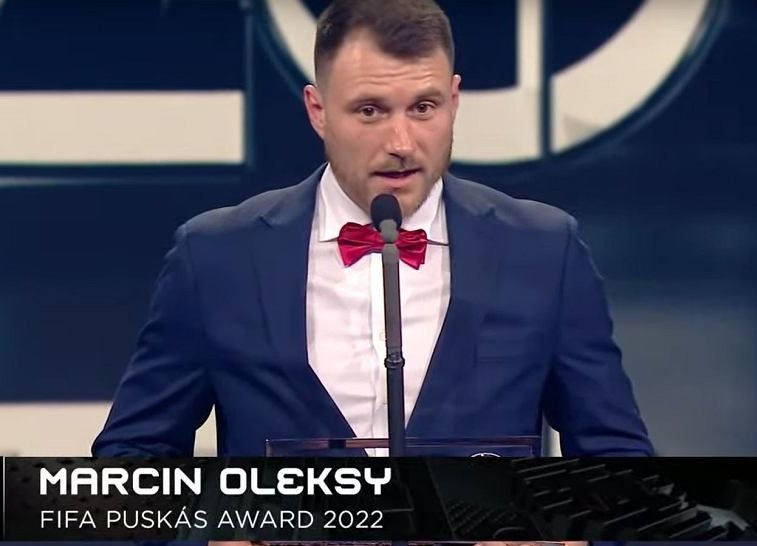 Marcin Oleksy z ampfutbolowej reprezentacji Polski został laureatem nagrody FIFA Puskas Award dla najpiękniejszej bramki roku.