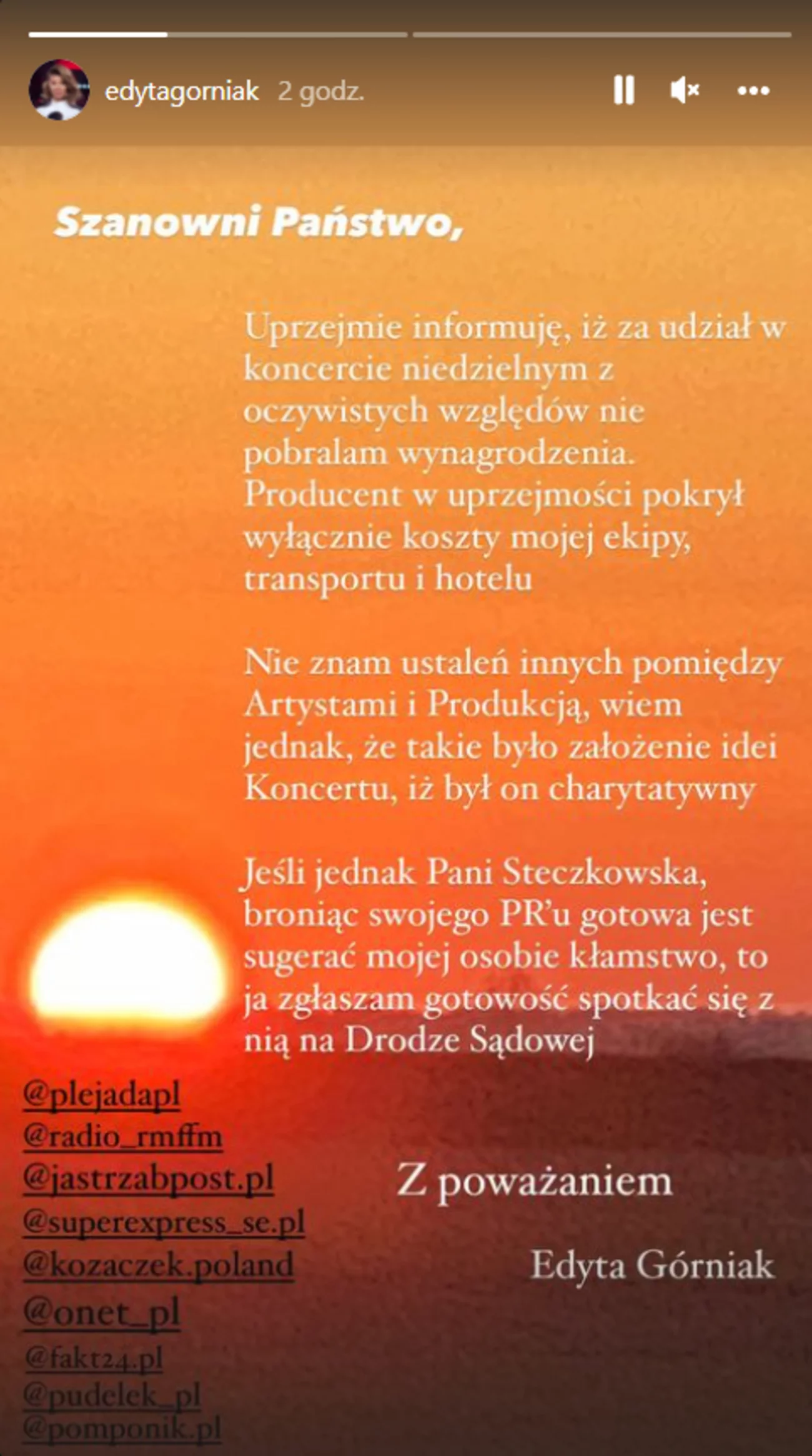 Edyta Górnika zagroziła sądem Justynie Steczkowskiej