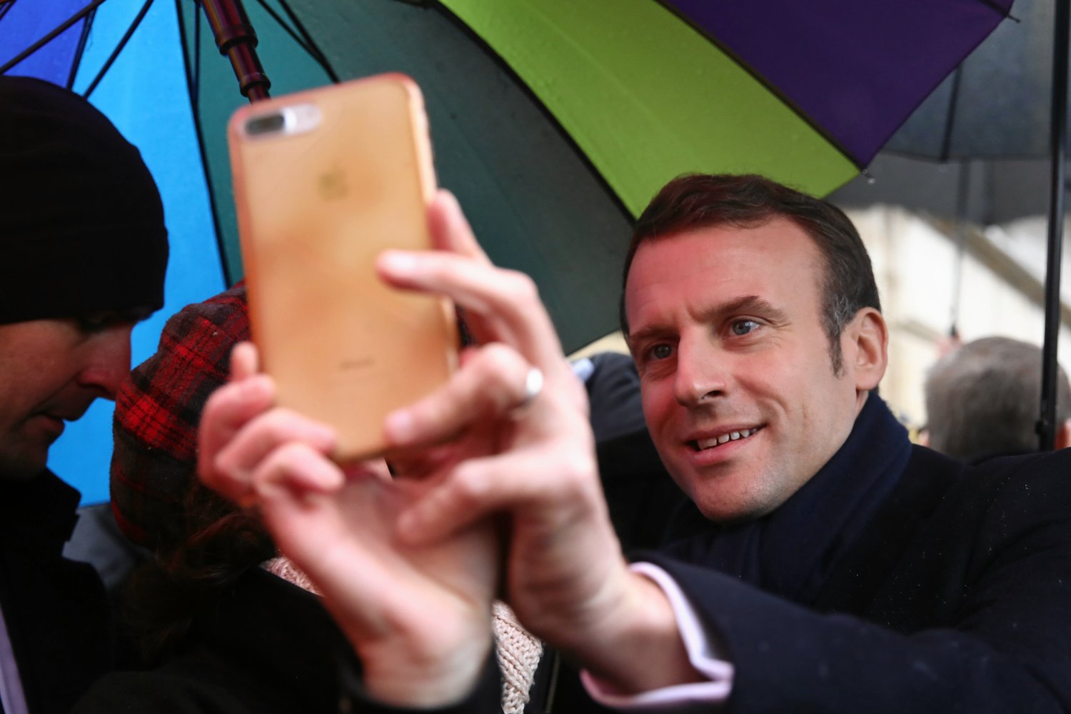 Prezydent Francji Emmanuel Macron podczas wizyty w Krakowie w 2020 roku