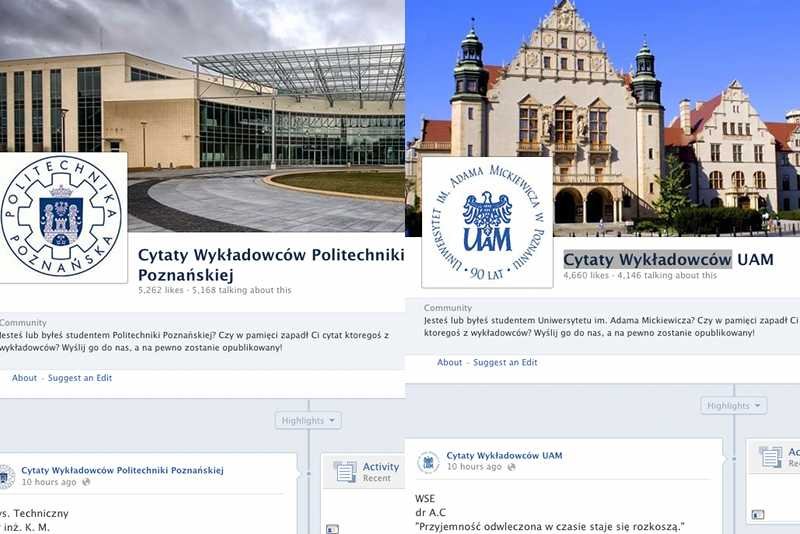 Fanpage z cytatami wykładowców rosną w siłę.