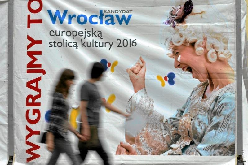 Baner promujący kandydaturę Wrocławia na Europejską Stolicę Kultury.