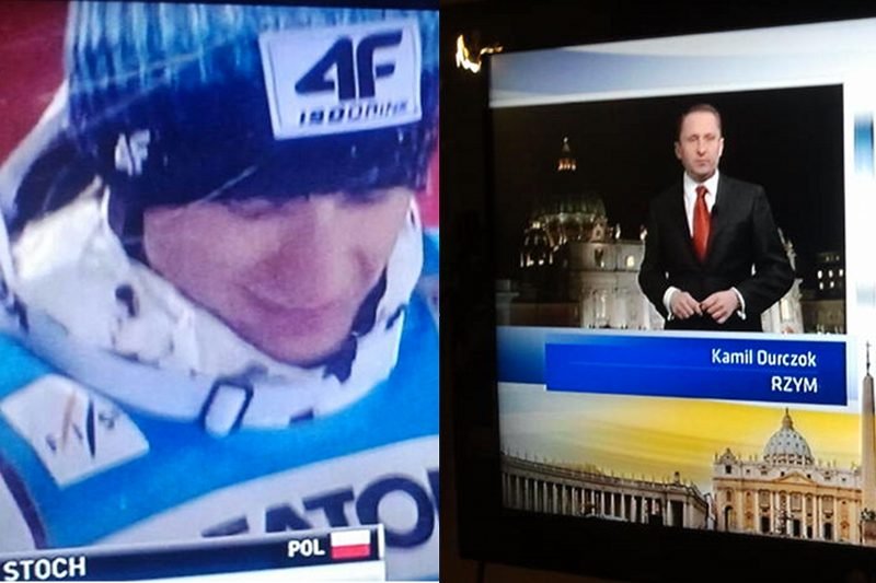 Gugała, Durczok i... Kamil Stoch na podium, czyli Polsat, TVN i TVP w pierwszym dniu konklawe