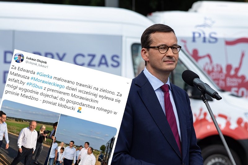 W Gminie Miedźno miała powstać droga asfaltowa specjalnie na przyjazd Mateusza Morawieckiego.