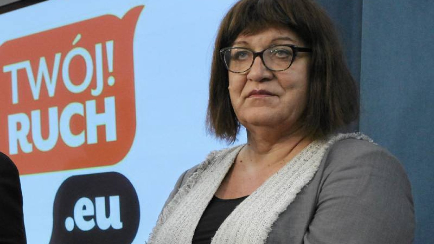 Anna Grodzka podczas konferencji Twojego Ruchu w sejmie.