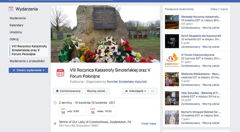 Tuż po krajowych obchodach 8. rocznicy katastrofy smoleńskiej w planach są obchody w USA - w tzw. amerykańskiej Częstochowie.