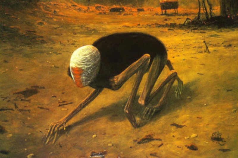 Obrazy Beksińskiego zainspirowały twórców gry komputerowej/ Fot. "Pełzająca śmierć" Zdzisława Beksińskiego