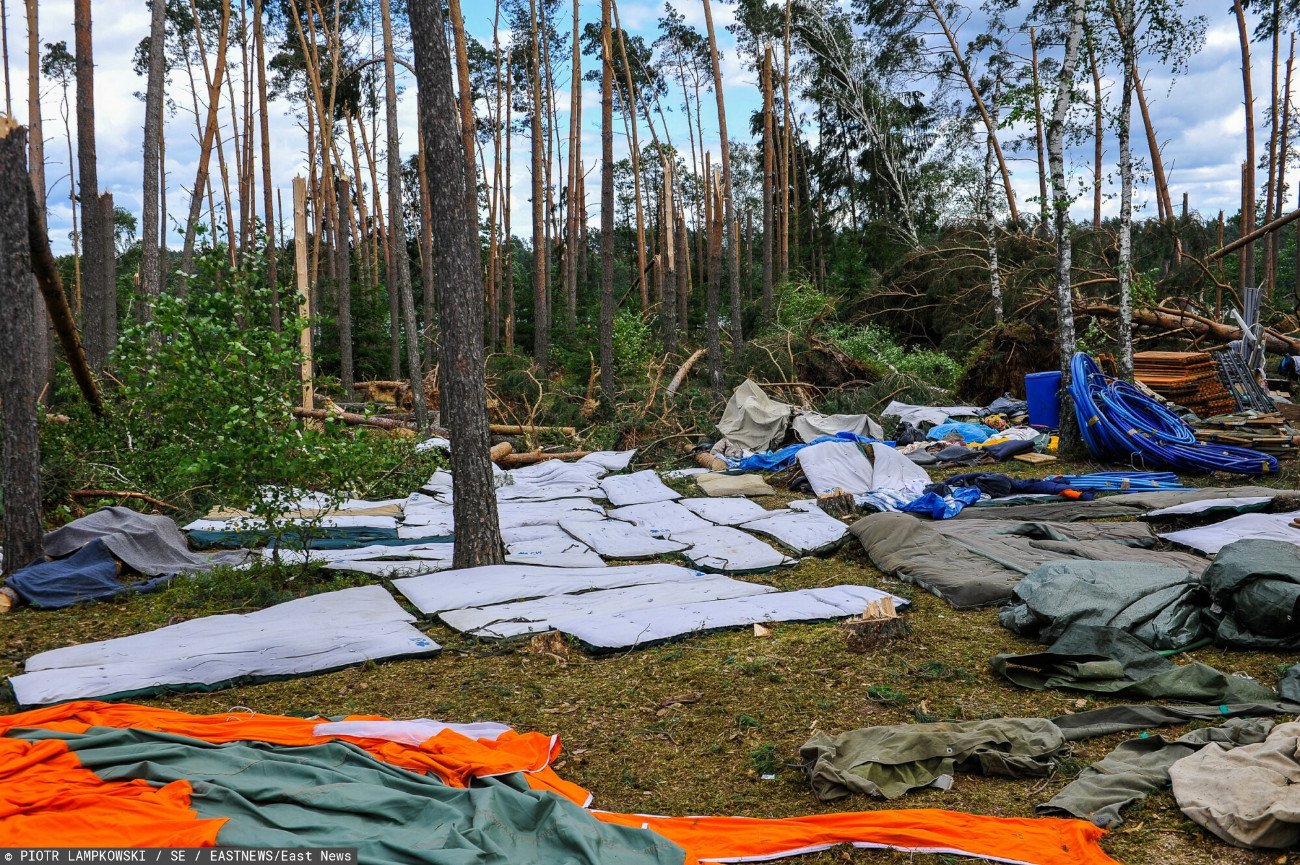 Tak wyglądał obóz w Suszku po przejściu nawałnicy.