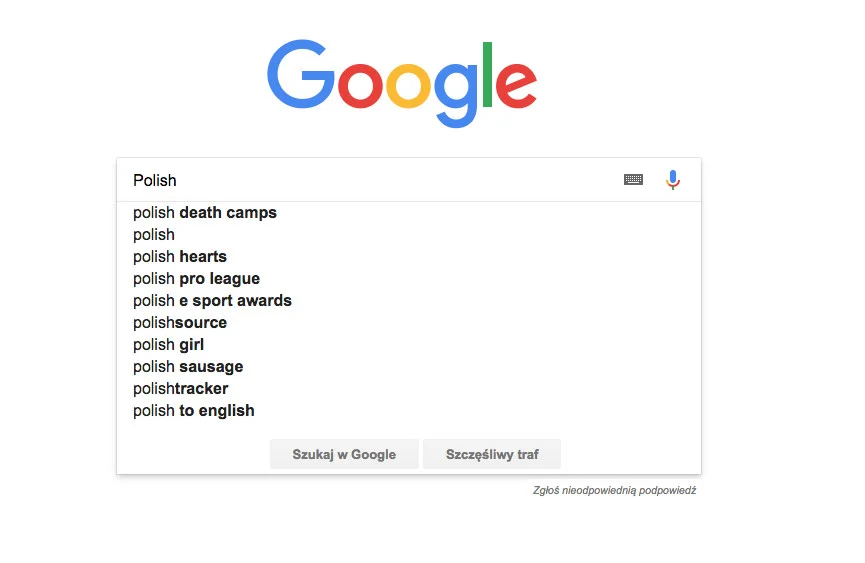 Efekt po wpisaniu hasła "Polish".