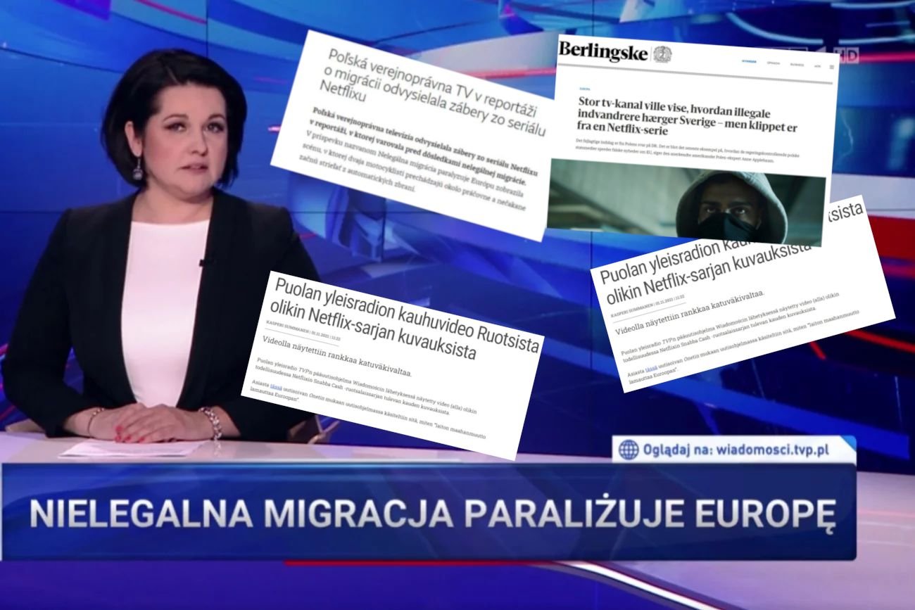 Światowe media kpią z "Wiadomości" TVP po materiale krytykującym migrantów, w którym wykorzystano fragmenty planu zdjęciowego z serialu Netflixa.