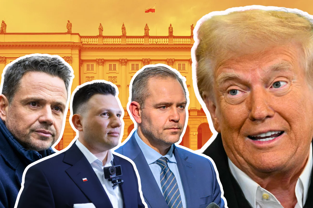 Rafał Trzaskowski, Sławomir Mentzen, Karol Nawrocki, Donald Trump