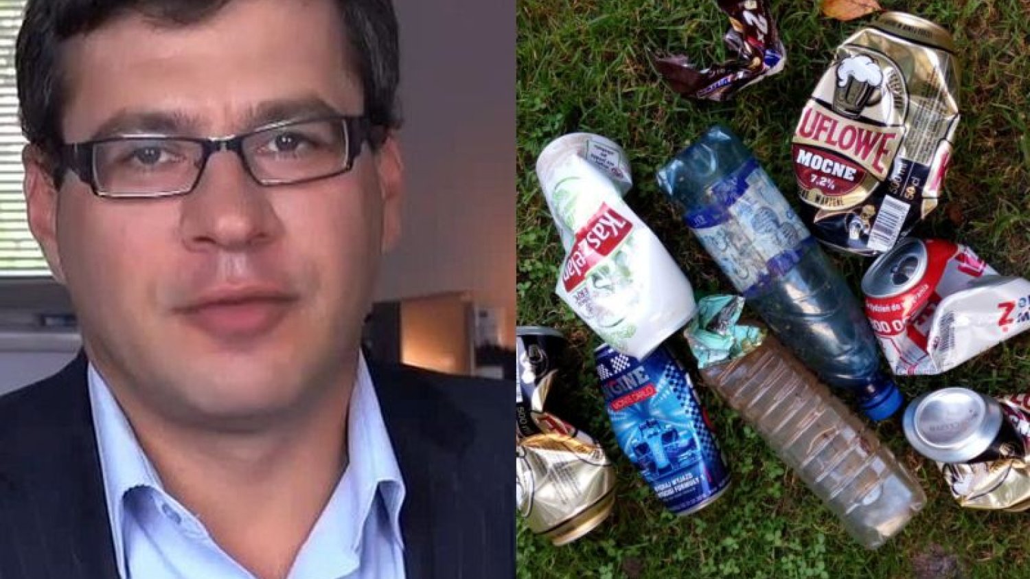 Jacek Karnowski umie ocenić kto śmieci w parkach. Wystarczą mu tylko puszki po piwie.