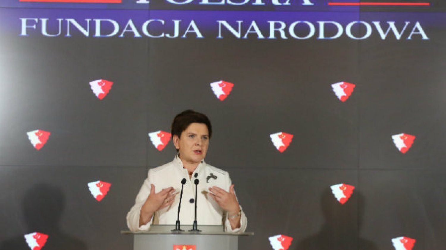 Premier Beata Szydło ogłasza w 2016 r. powstanie Polskiej Fundacji Narodowej.