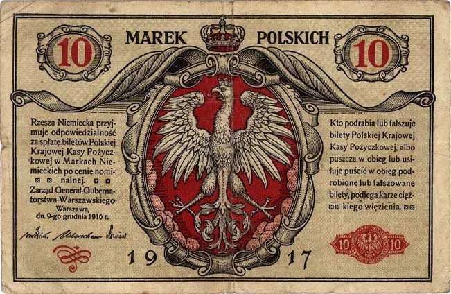 10 marek polskich z 1916 roku.