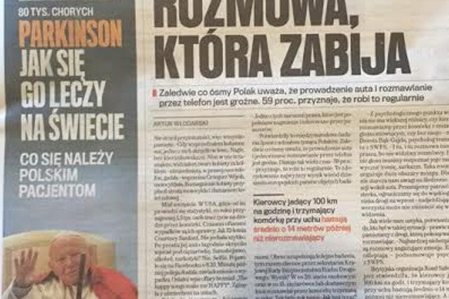 Polecając artykuły dotyczące choroby Parkinsona, "Gazeta Wyborcza" sięgnęła po wizerunek św. Jana Pawła II