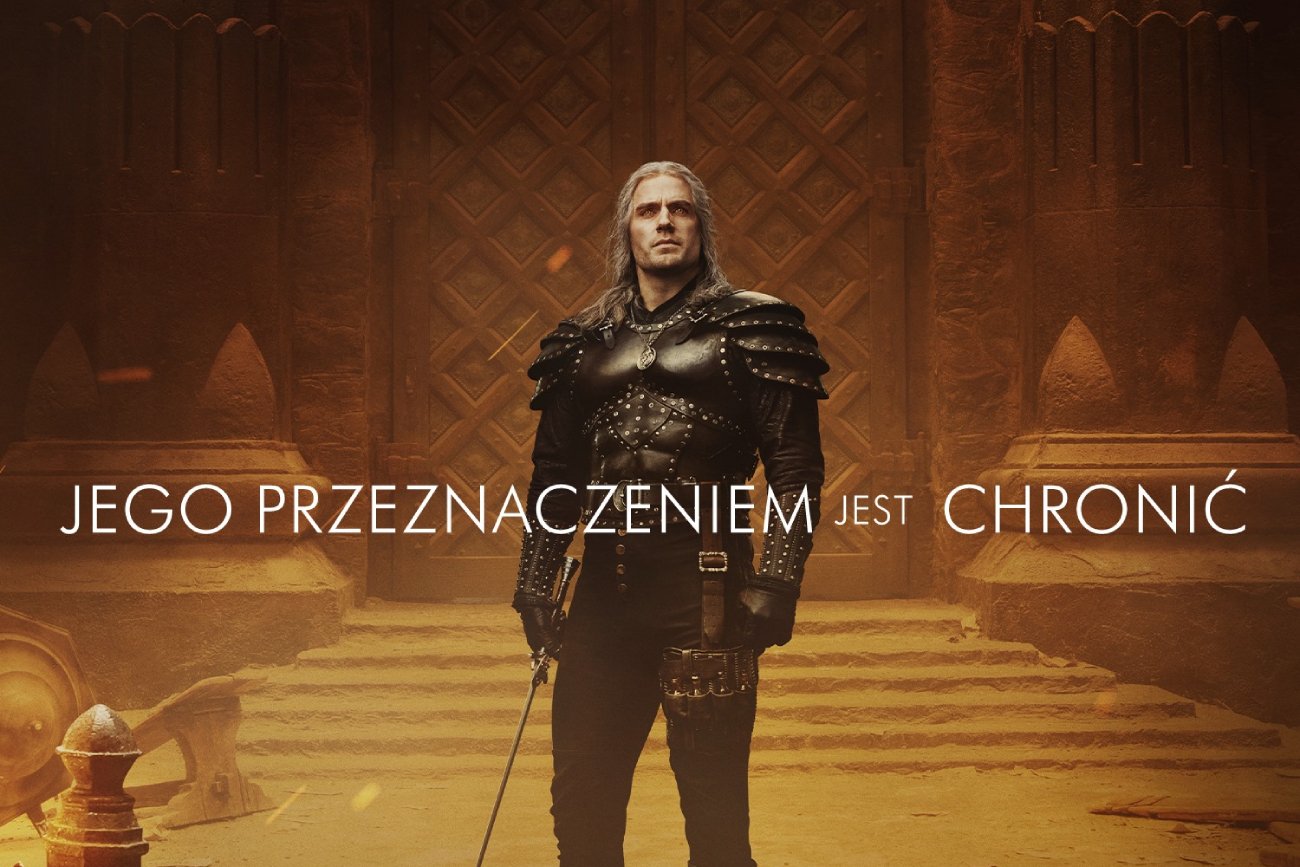 Tak prezentuje się Geralt na plakacie 2. sezonu Wiedźmina. Wojownik będzie chronił