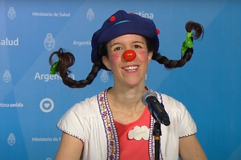 Na konferencji prasowej o COVID-19 w Argentynie wystąpiła postać klauna.