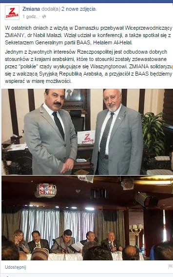 Zmiana o porozumieniu poinformowała na facebooku