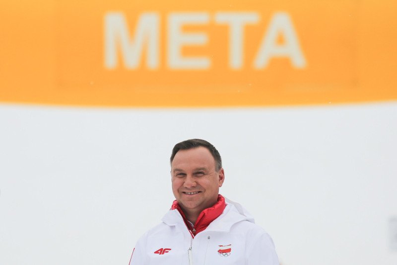 Andrzej Duda na nartach. Zdjęcie z pobytu w Rabce Zdrój w 2018 r.