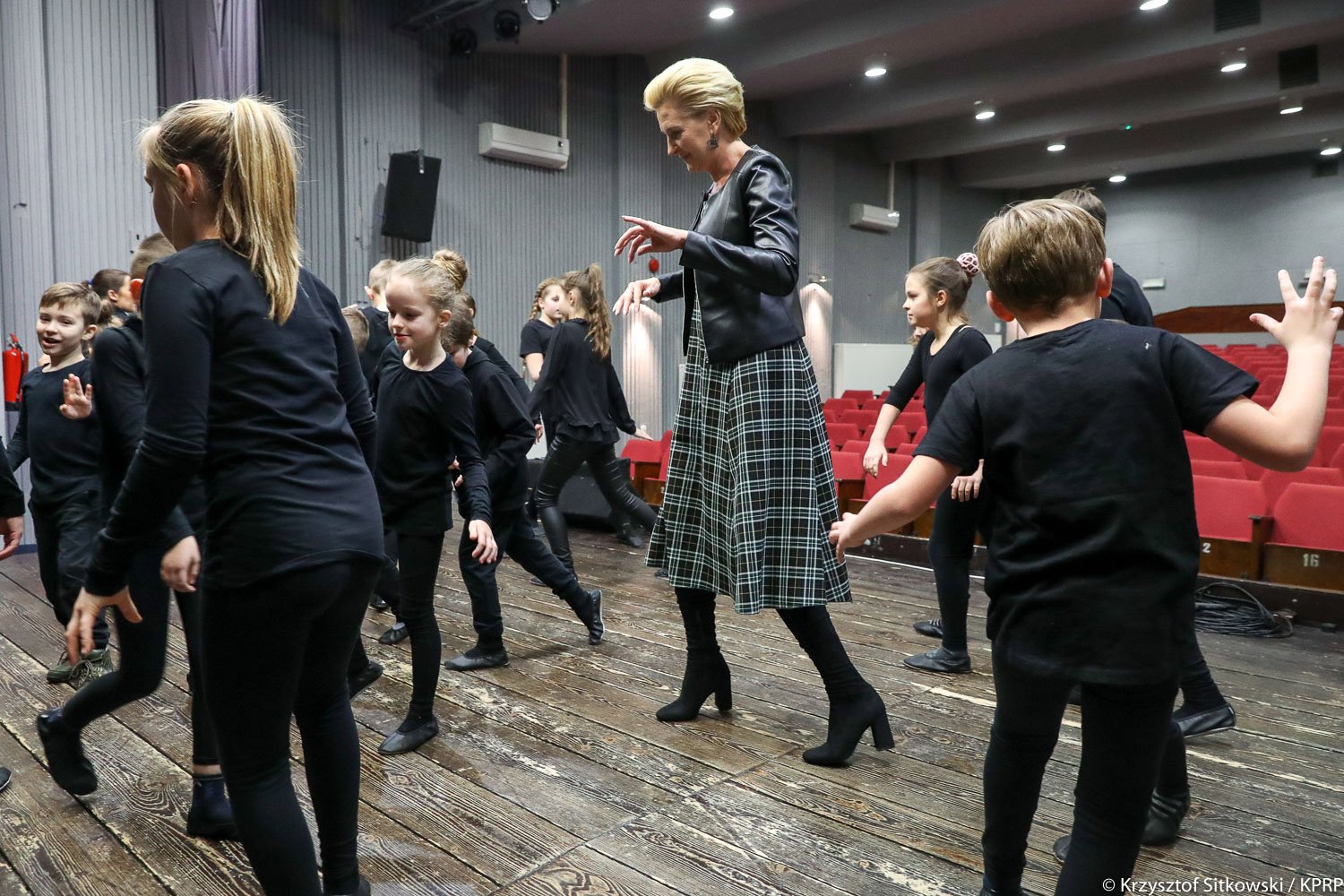 Agata Duda spotkała się z małymi aktorami