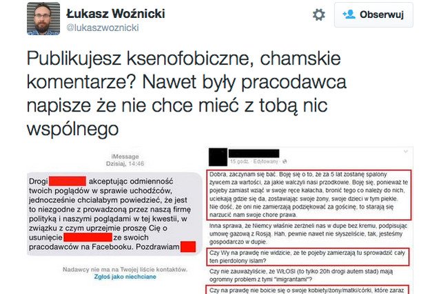 Dodajesz chamskie i ksenofobiczne komentarze w sieci? Uważaj, nawet były pracodawca może się ciebie wyprzeć