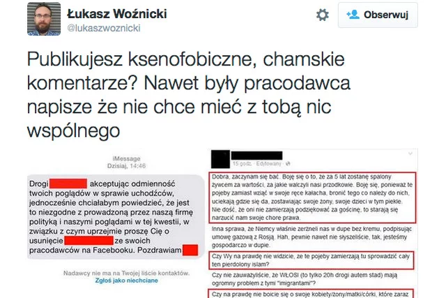 Dodajesz chamskie i ksenofobiczne komentarze w sieci? Uważaj, nawet były pracodawca może się ciebie wyprzeć