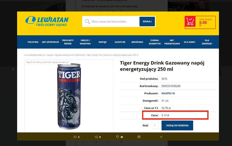 Napój energetyczny za złotówkę? To raczej promocja specjalnie na wizytę członków rządu.