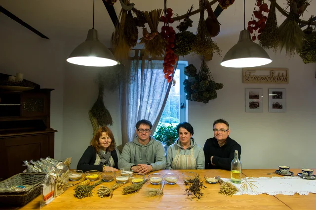 Gospodarze przygotowali nam quiz. Mieliśmy dopasować zboże do produktu.