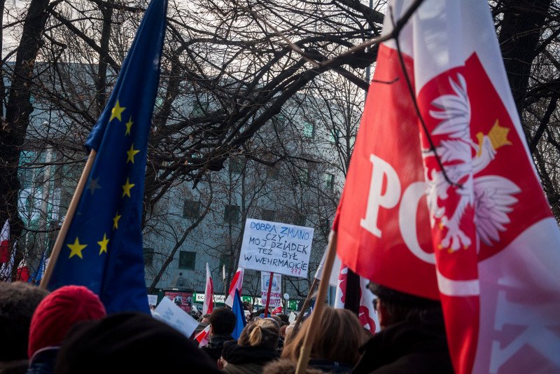 Zdjęcie z jednej z manifestacji KOD.