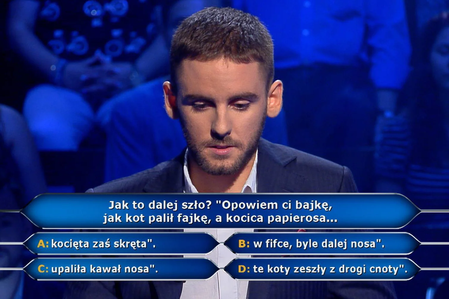 Pan Remigiusz nie wiedział, jaka jest odpowiedź na pytanie za 1000 zł.