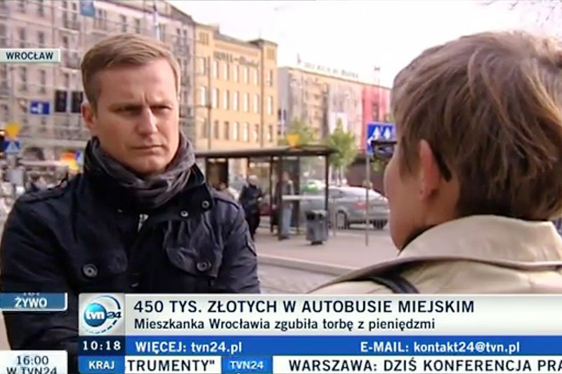 Z kobieta, która twierdziła, że zgubiła 450 tys. zł. w autobusie we Wrocławiu rozmawiały prawie wszystkie najważniejsze media