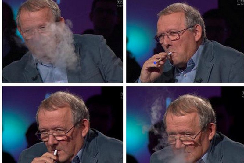 Mało kto słuchał tego, co Michnik miał do powiedzenia – wszyscy skupili się na e-papierosie.