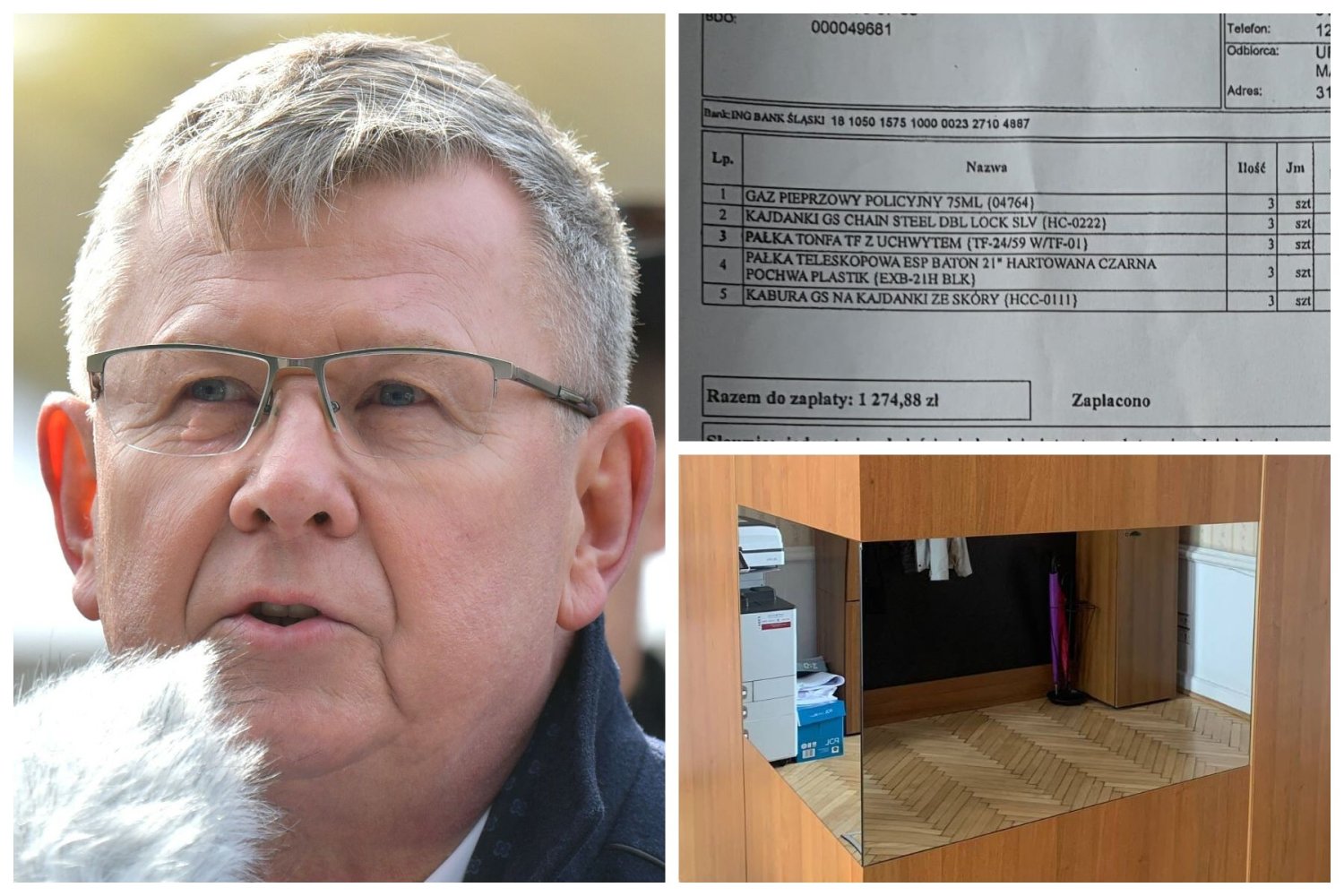 Marszałek Witold Kozłowski z PiS ma prywatnych ochroniarzy, którzy siedzą w szafie z lustrami weneckimi.